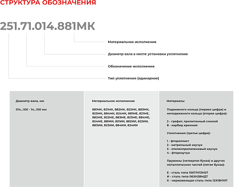 Торцевое уплотнение 251.71.100.884МК в Москве фото